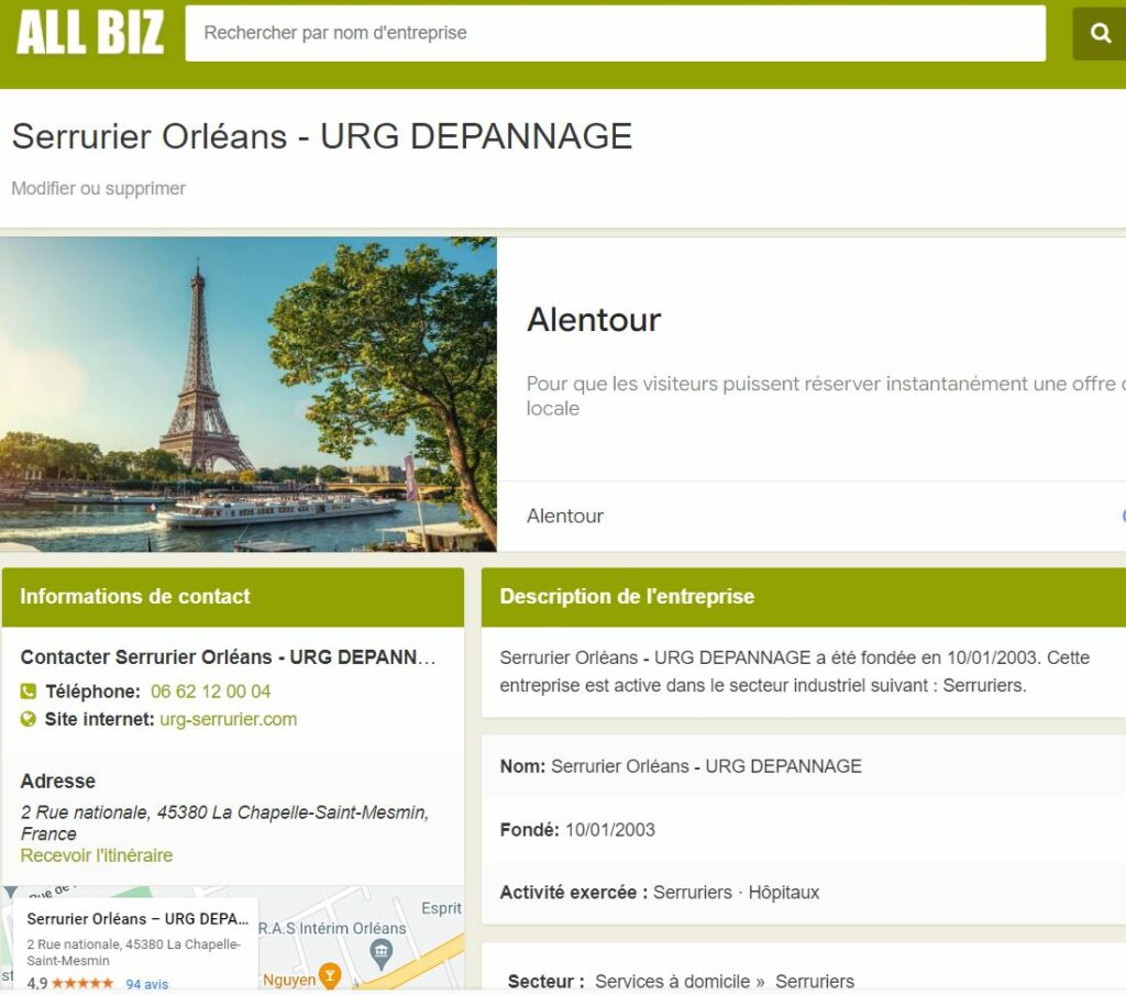 AllBiz (en français : tous les bizness), l'Annuaire de toutes les affaires en France !