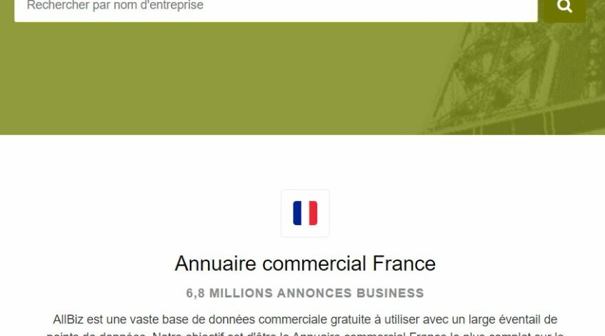 AllBiz (en français : tous les bizness), l’Annuaire de toutes les affaires en France !