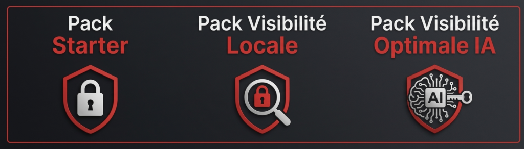 Tarifs Webmaster Serrurier : Pack Starter, Visibilité Locale et Visibilité Optimale avec IA